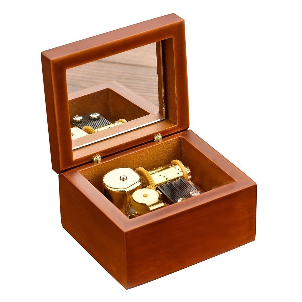 3605 Wind-Up Wooden Music Box with Gold-Plating Movement in,Lilium from